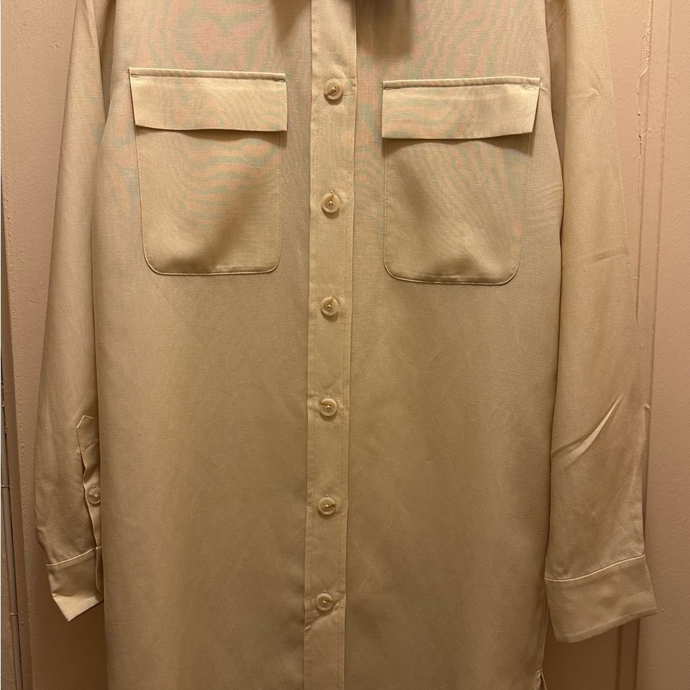 Esprit Cream Button-Down Dress